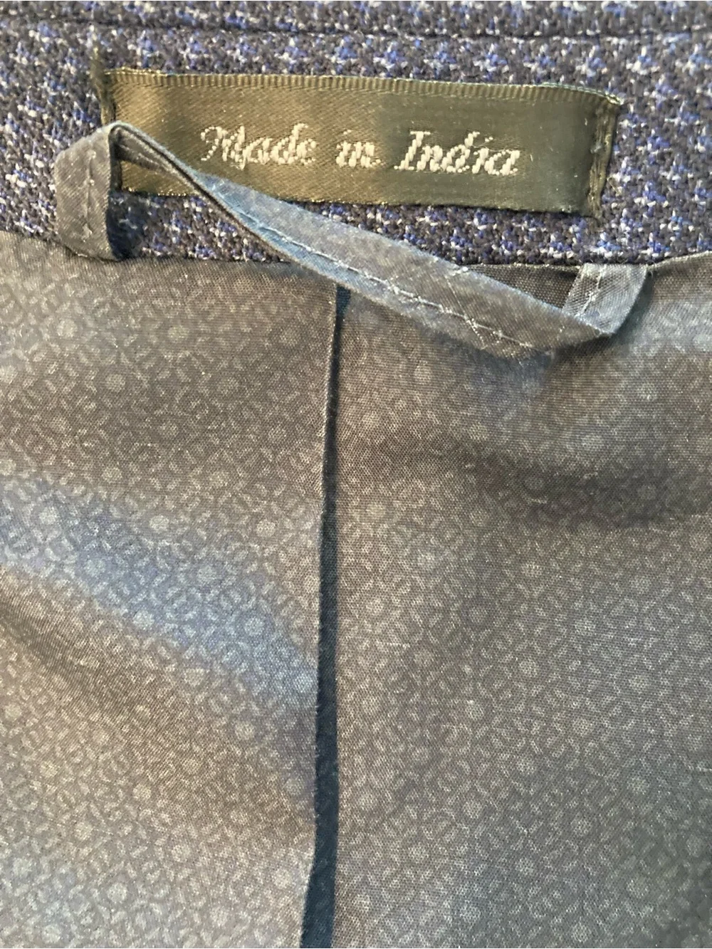 Calvin Klein Men's Blue 100% Wool Textured Blazer Jacket Size 48R Made in India